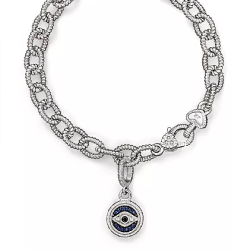 Judith Ripka evil eye charm bracelet